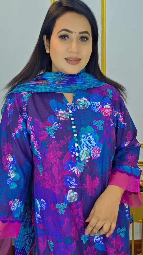 Ready Three Piece Digital Print & Embroidered Women Dress